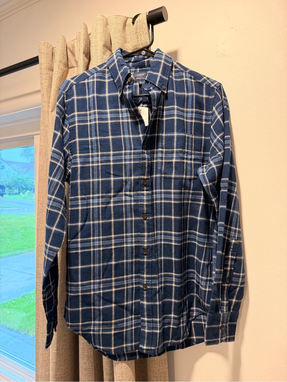 J Crew Men's Blue Plaid Button-Down Shirt